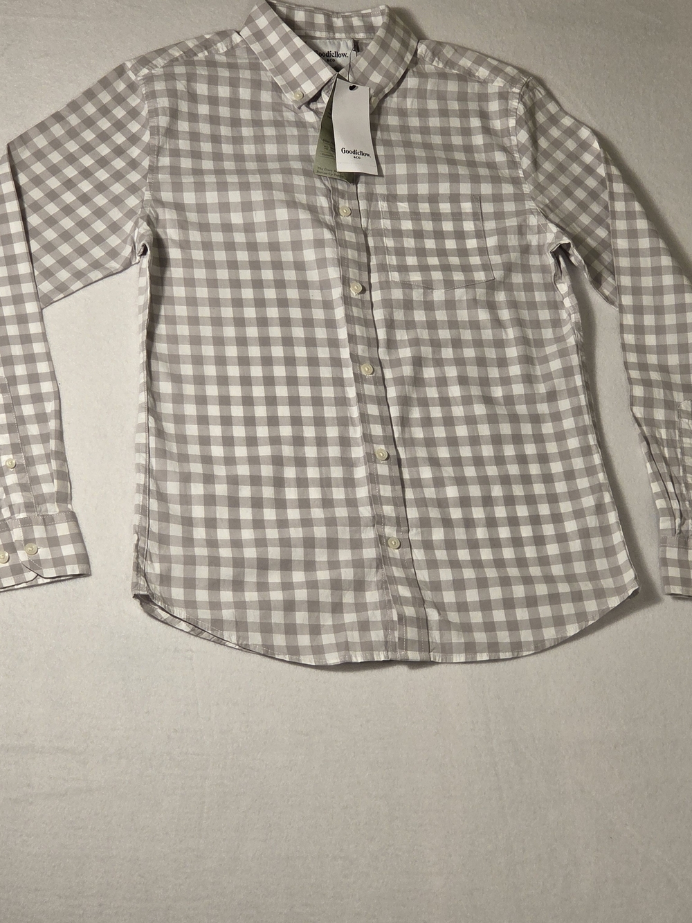 Goodfellow & Co Men’s Gray Check Button-Down Shirt